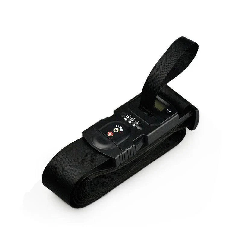Luggage Strap with Integrated Scales and Combination Lock