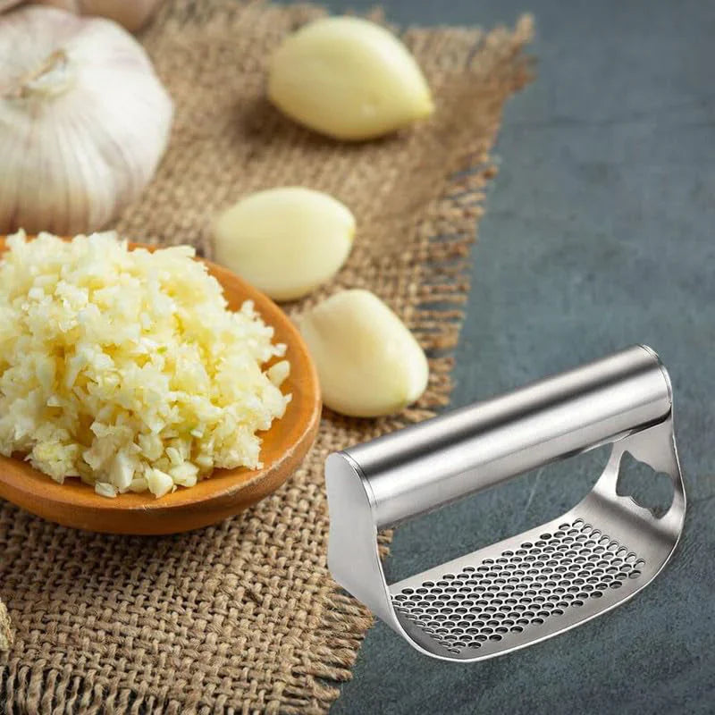 Ergonomic Stainless Steel Garlic Press