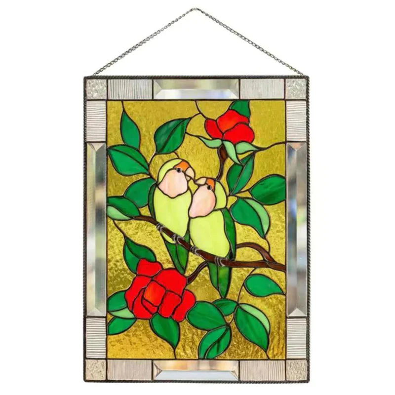 Stained Glass Bird Pendant for Window Decoration