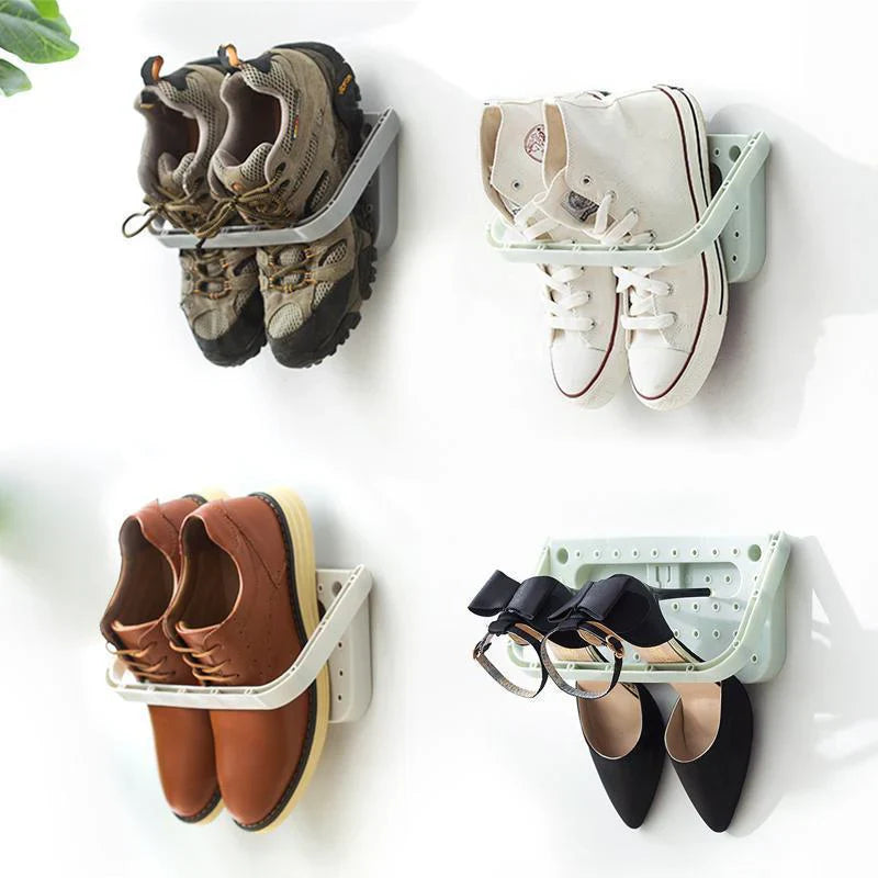 Wall Shelf for Shoes with Integrated Holder