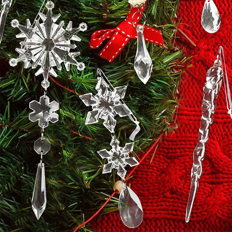Crystal Snowflakes Christmas Tree Decorations