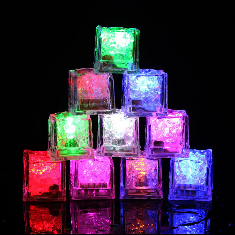 Led Ice Cube Lights - Multicoloured Lighting Set (12 Pieces)
