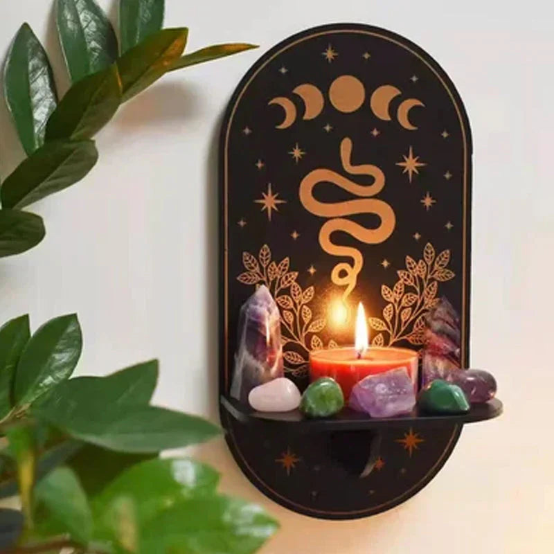 Creative Wooden Candle Holder with Storage