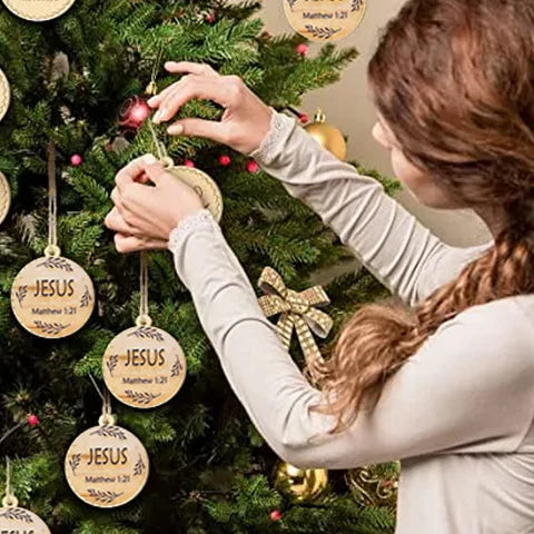 Wooden Sign with Biblical Names - Contemplative Christmas Decoration!