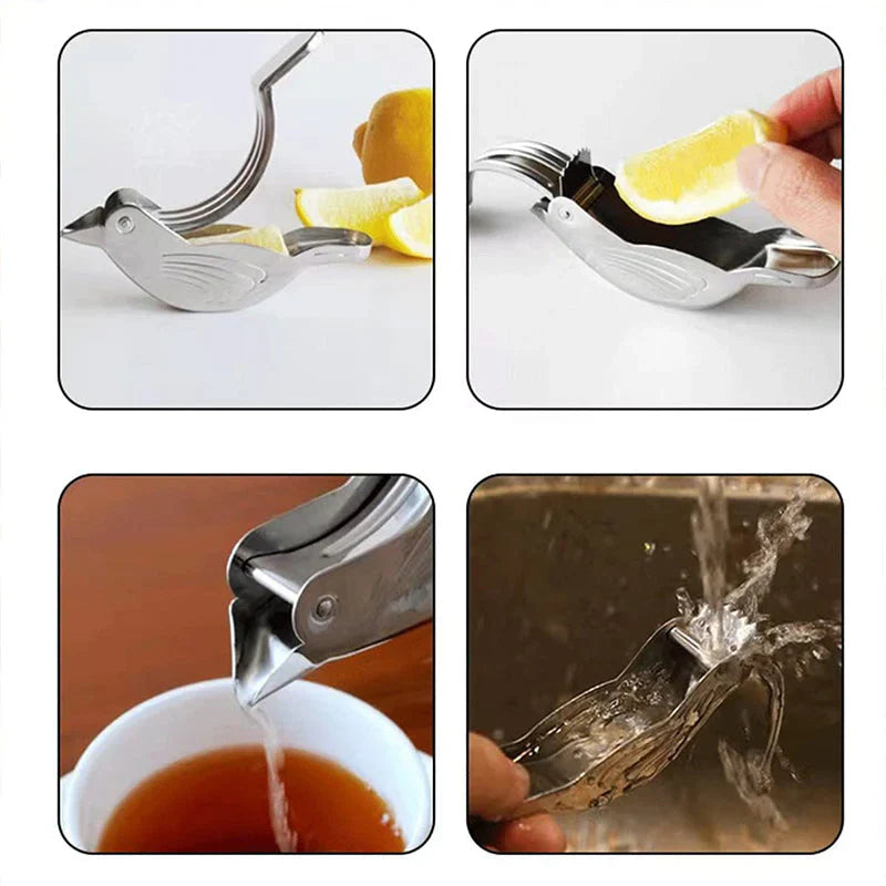 Elegant Lemon Squeezer in Bird Design - Stainless Steel