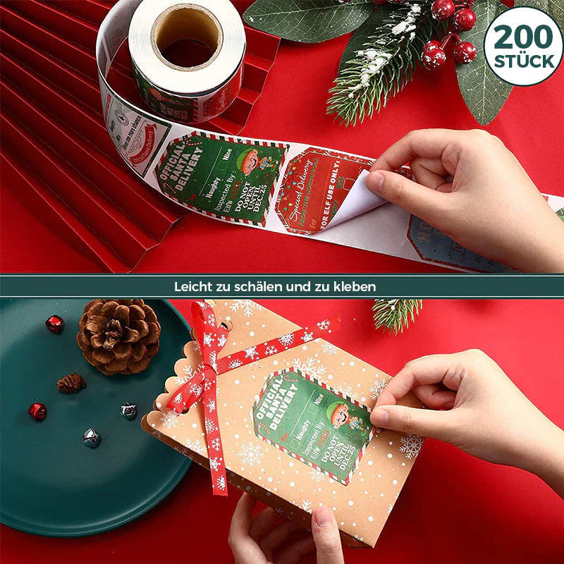 Christmas Gift Sticker Roll (200 Pieces)