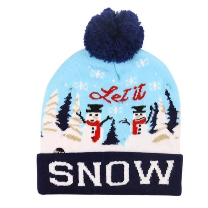 Christmas Led Knitted Hat with a Festive Design
