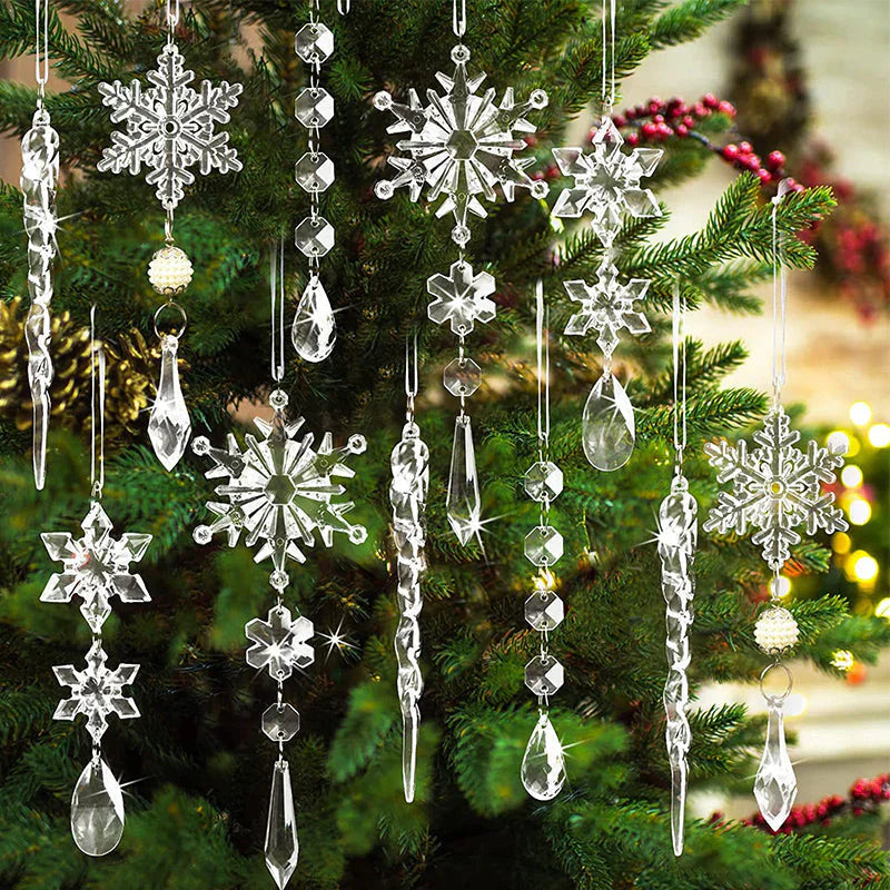 Crystal Snowflakes Christmas Tree Decorations
