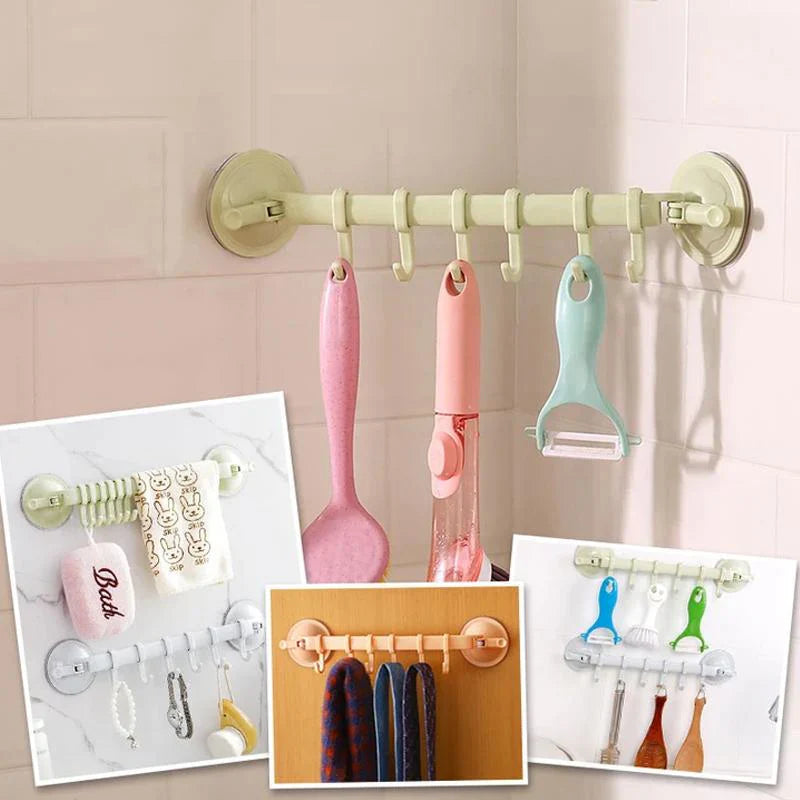 Strong Suction Hook with 6 Hooks