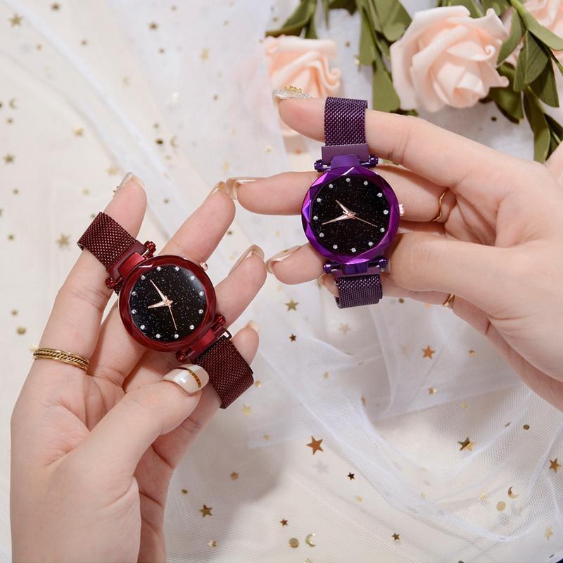 Waterproof Wristwatch with Starry Sky Design for Girls