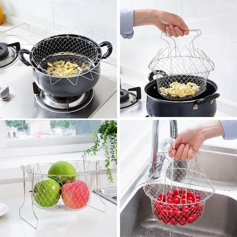 Foldable Stainless Steel Kitchen Strainer