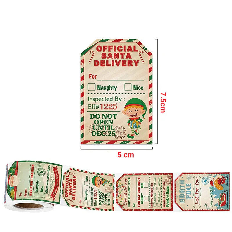 Christmas Gift Sticker Roll (200 Pieces)