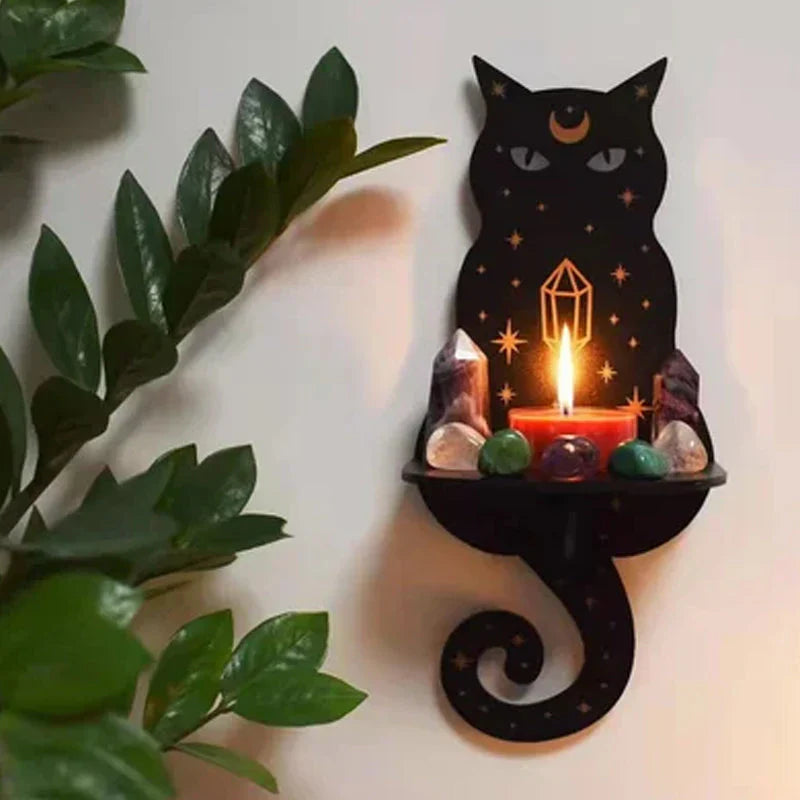 Creative Wooden Candle Holder with Storage