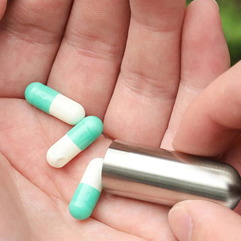 Compact Stainless Steel Pill Box
