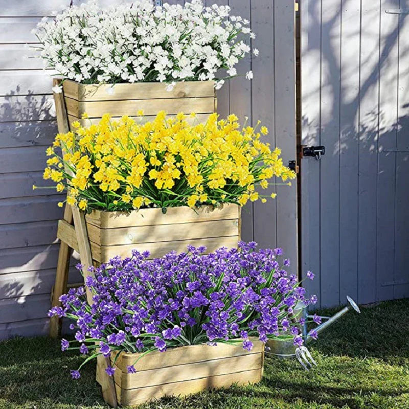 Artificial Outdoor Flowers in a Double Bouquet