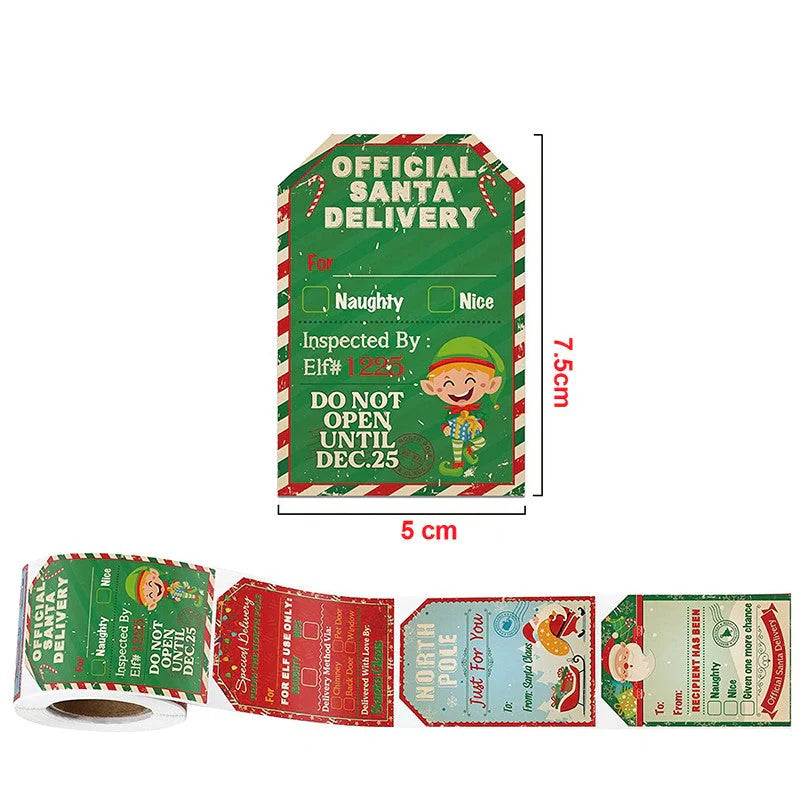 Christmas Gift Sticker Roll (200 Pieces)