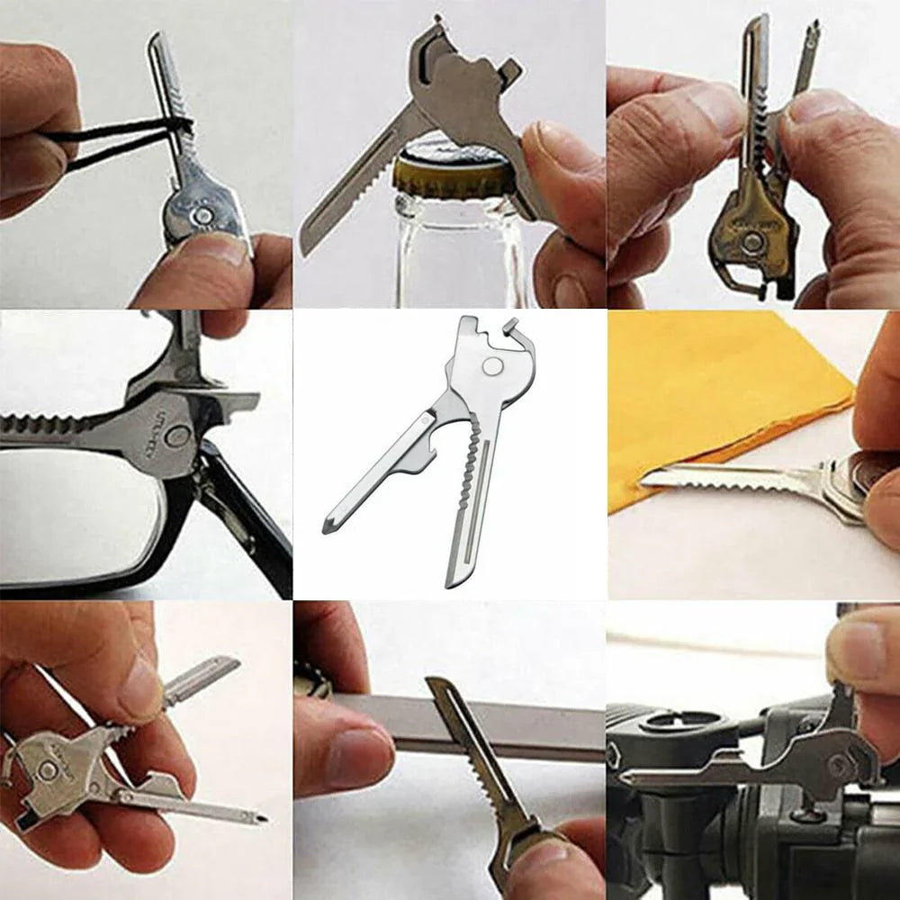 6 - In-1 Stainless Steel Mini Tool Key Ring