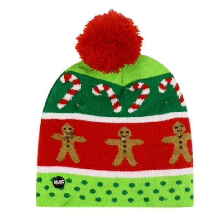 Christmas Led Knitted Hat with a Festive Design