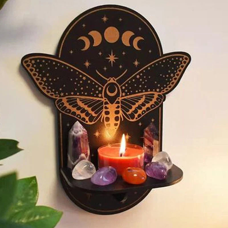 Creative Wooden Candle Holder with Storage