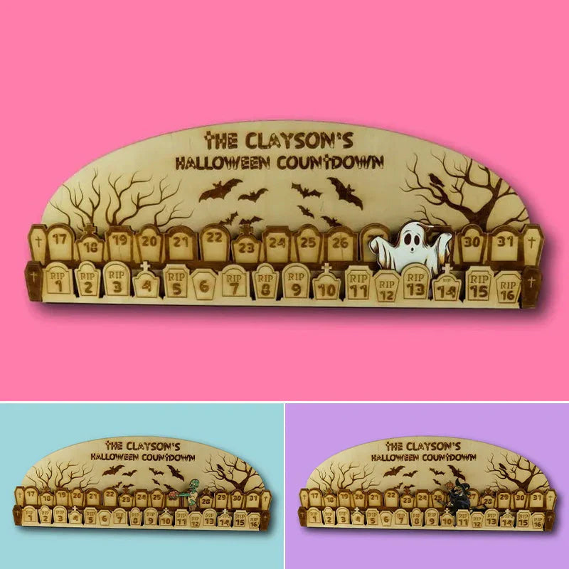 Halloween Countdown Calendar Made From Wood