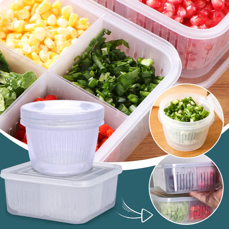 Fresh Storage Box with 4 Compartments - Perfect for Your Meals!