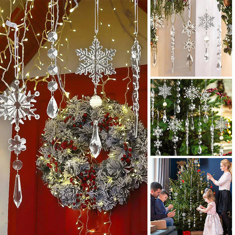 Crystal Snowflakes Christmas Tree Decorations