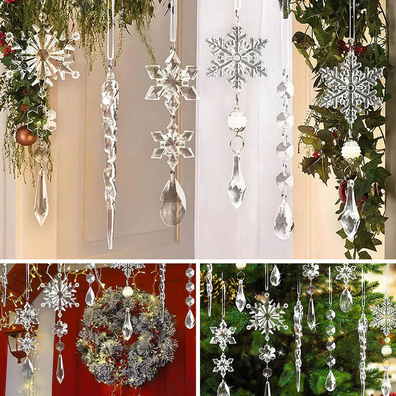 Crystal Snowflakes Christmas Tree Decorations