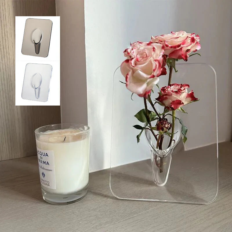 Elegant Acrylic Picture Frame Vase - Stylish Decoration for Any Home!