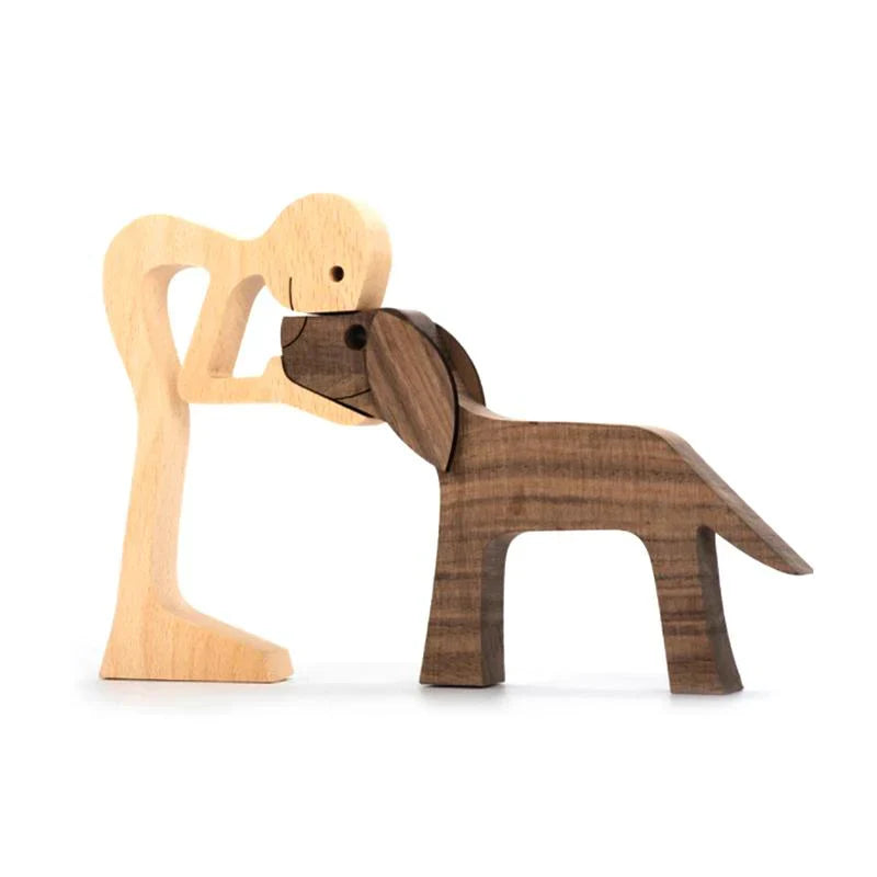 Herzmoment - Hand - Carved Wooden Sculpture