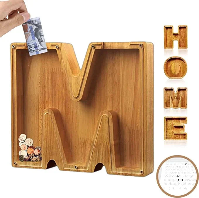 Customisable Wooden Savings Box - Stylish and Sustainable