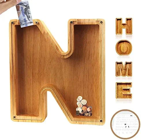 Customisable Wooden Savings Box - Stylish and Sustainable