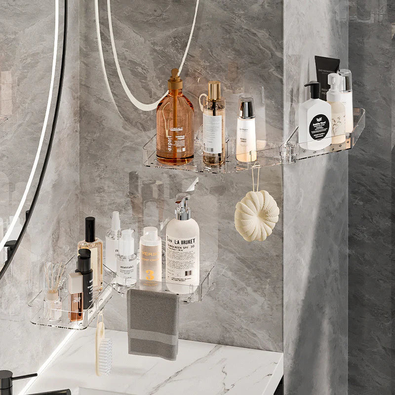 Folding Bathroom Shelf with Suction Cups