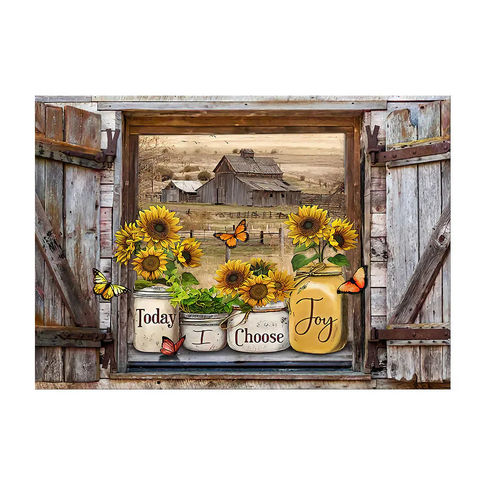 Butterfly Sunflower Mural