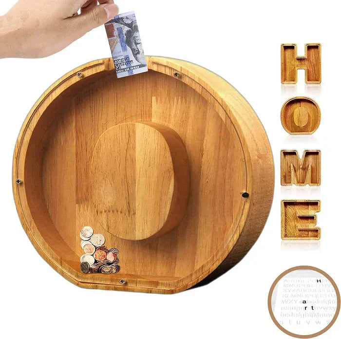 Customisable Wooden Savings Box - Stylish and Sustainable