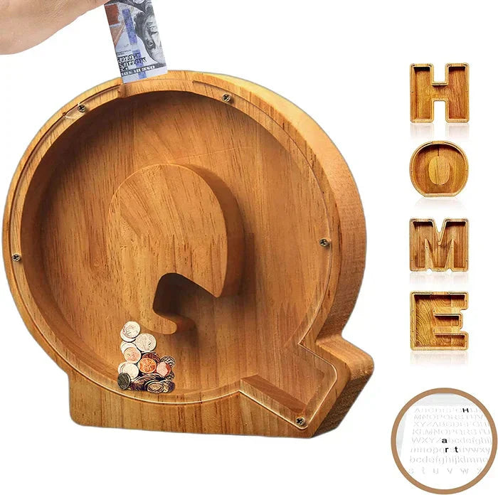 Customisable Wooden Savings Box - Stylish and Sustainable