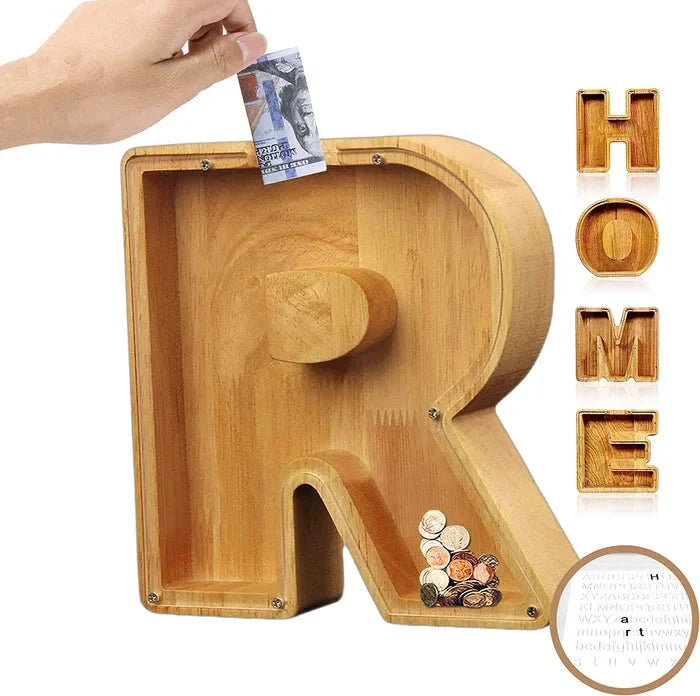 Customisable Wooden Savings Box - Stylish and Sustainable