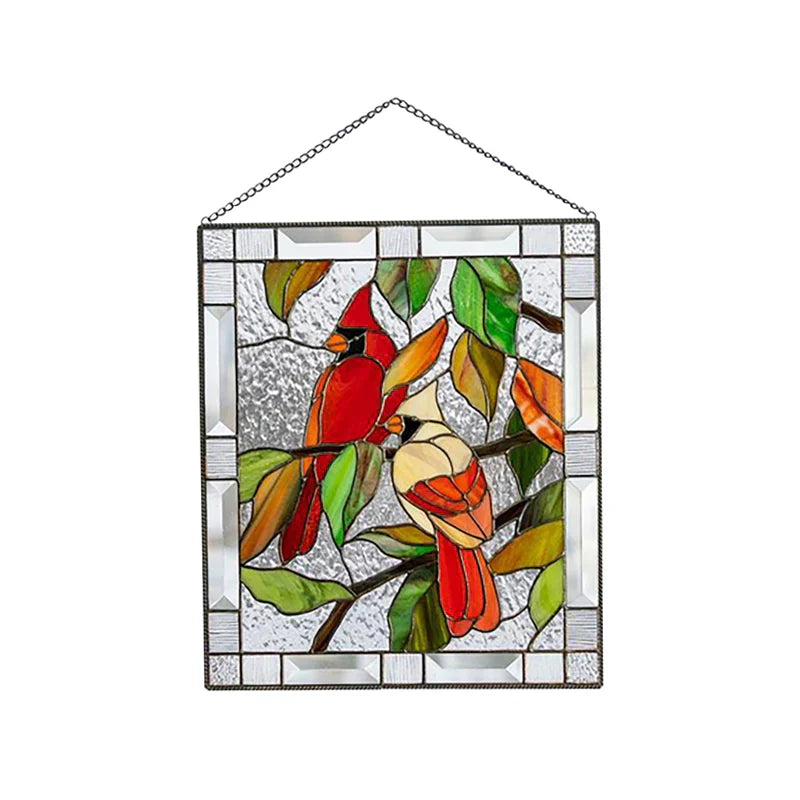 Stained Glass Bird Pendant for Window Decoration