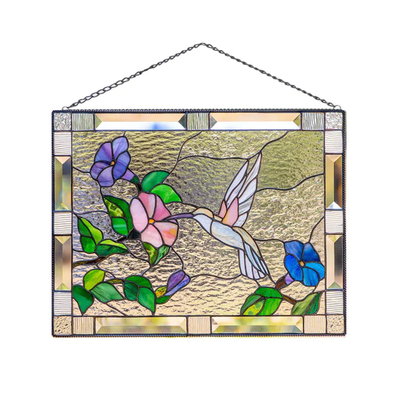 Stained Glass Bird Pendant for Window Decoration