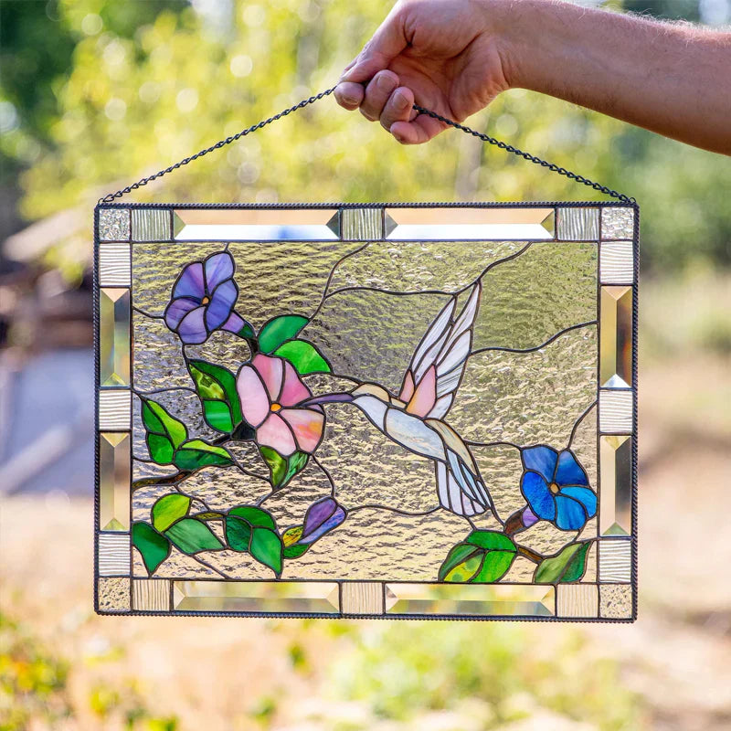 Stained Glass Bird Pendant for Window Decoration
