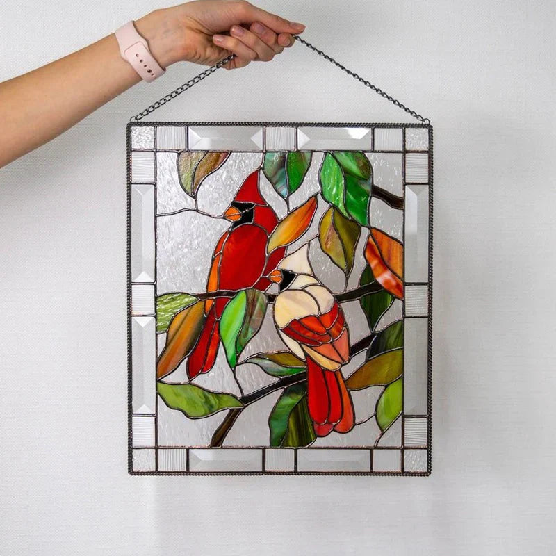 Stained Glass Bird Pendant for Window Decoration