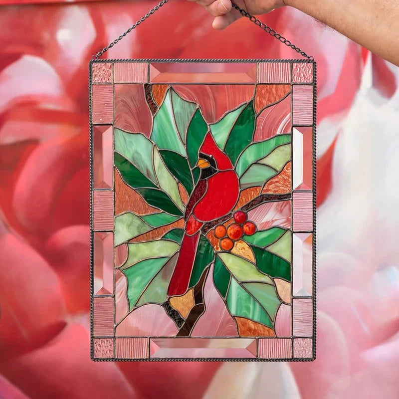 Stained Glass Bird Pendant for Window Decoration