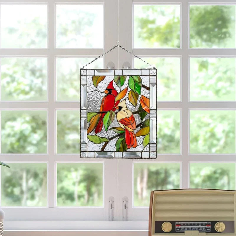 Stained Glass Bird Pendant for Window Decoration