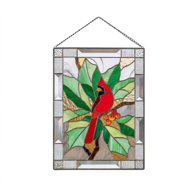 Stained Glass Bird Pendant for Window Decoration