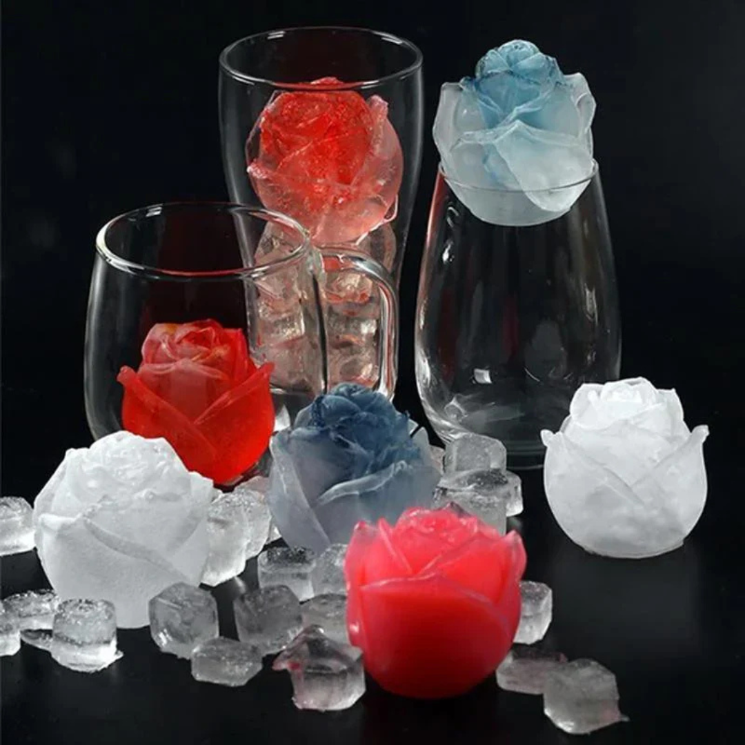 3d Silicone Rose Mould - Ice Cube Mould for Creative Drinks