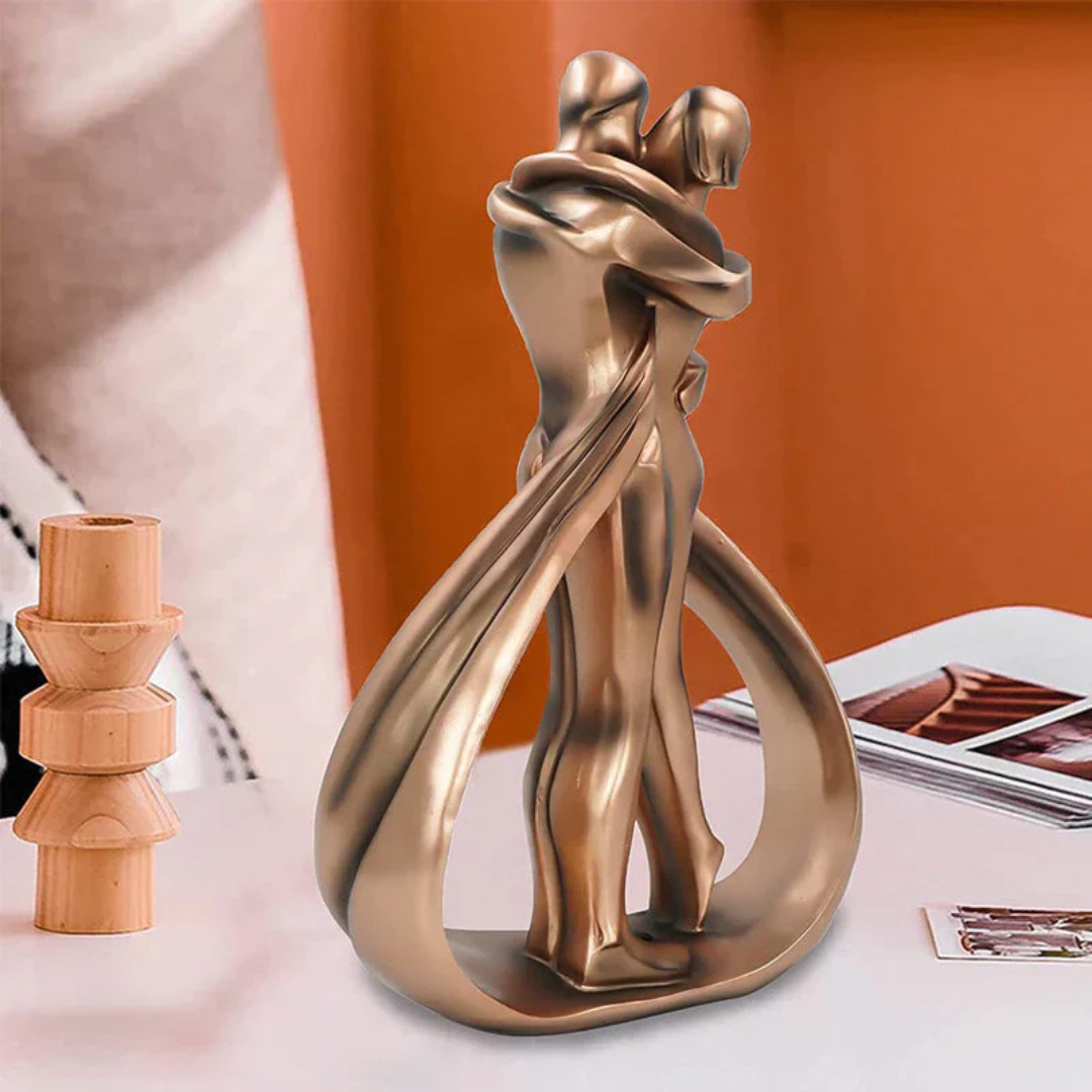 Couple Hugging Resin Sculpture