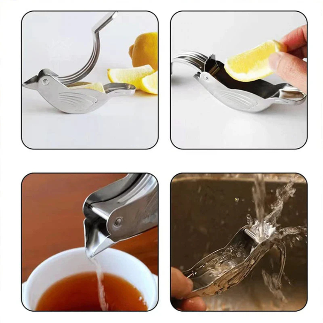 Elegant Lemon Squeezer in Bird Design - Stainless Steel
