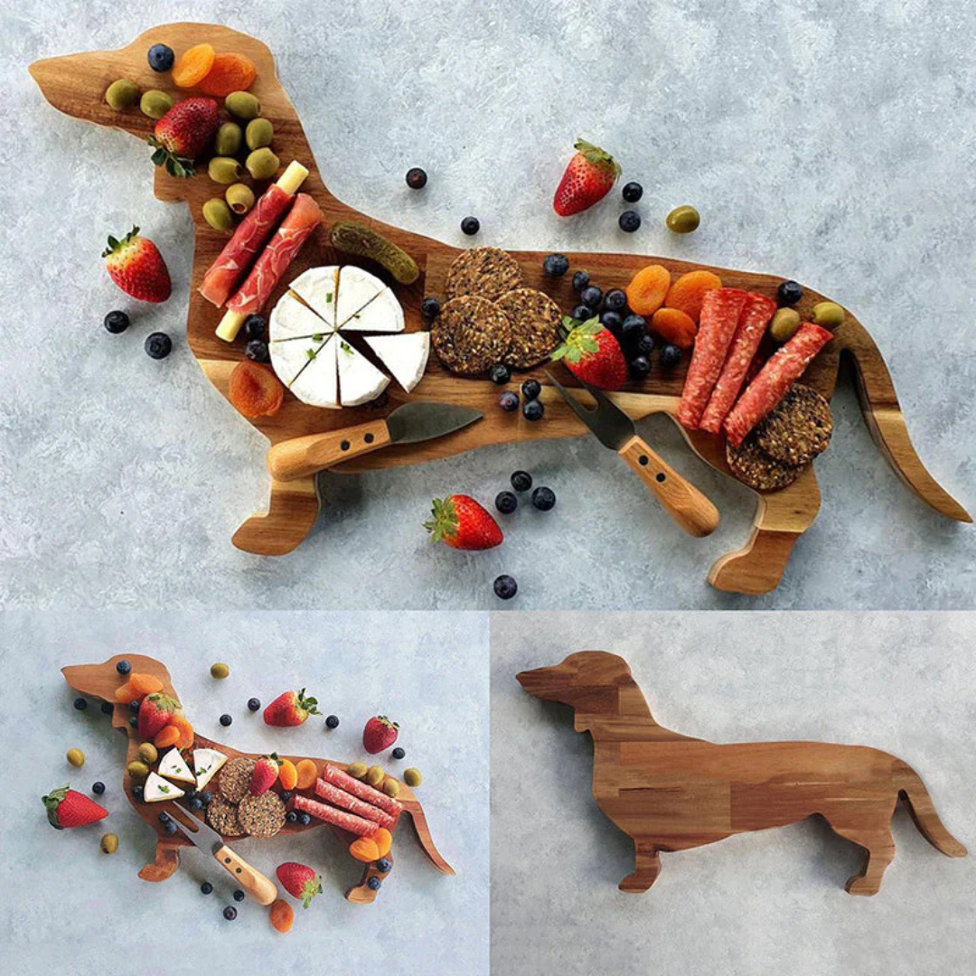 Wood Dachshund Serving Platter - Charming Design for Your Kitchen