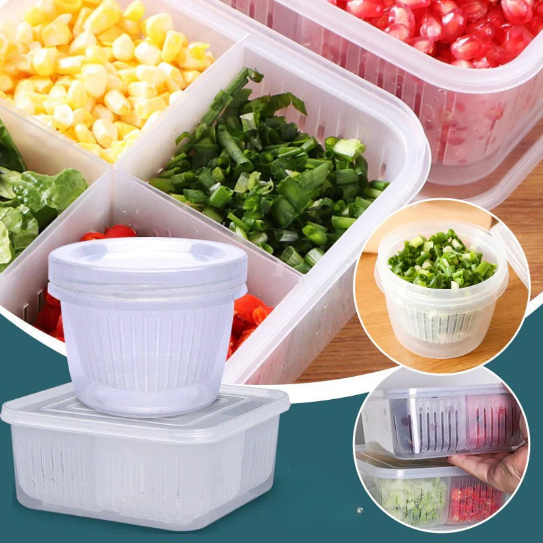Fresh Storage Box with 4 Compartments - Perfect for Your Meals!