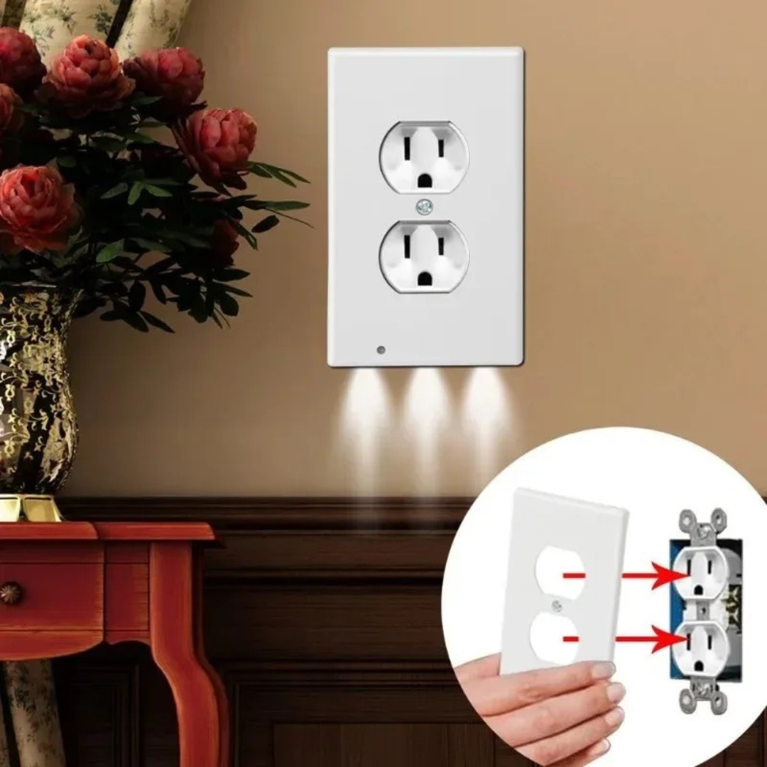 Led Night Light Wall Plate with Outlet Function