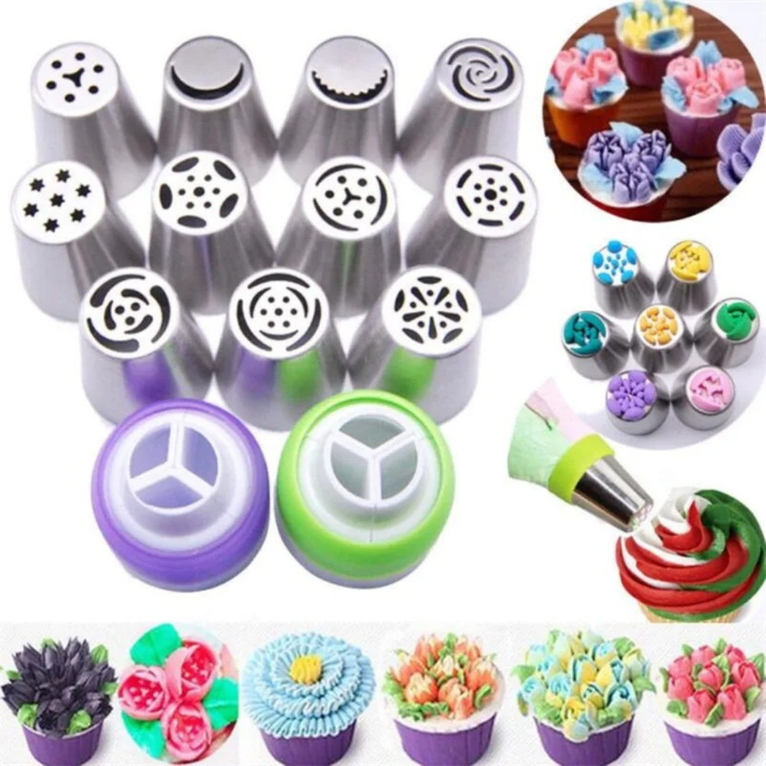 Stainless Steel Piping Nozzle Set - Creative Cake Decorating Made Easy